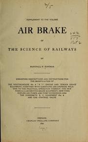 Tapa de Second supplement to the volume Air brake of the Science of railways