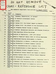 Tapa de BRA research department publications by report number