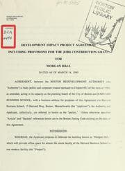 Tapa de Development impact project agreement including provisions for the jobs contribution grant for morgan hall dated as of March 14, 1990