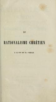 Tapa de Le Rationalisme chrétien à la fin du XIe siècle; ou, Monologium et Proslogium de Saint Anselme sur l'Essence Divine