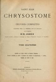Tapa de Oeuvres complétes de Saint Chrysostome