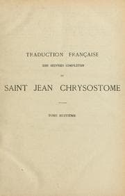 Tapa de Oeuvres complétes de Saint Chrysostome