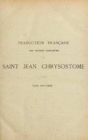 Tapa de Oeuvres complétes de Saint Chrysostome