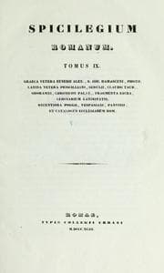 Tapa de Spicilegium romanum ...