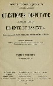 Tapa de Quaestiones disputatae accedit liber de ente et essentia