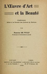 Tapa de L'Oeuvre d'art et la beauté ...