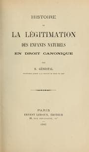 Tapa de Histoire de la légitimation des enfants naturels en droit canonique
