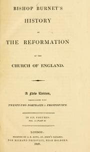 Tapa de The history of the Reformation of the Church of England