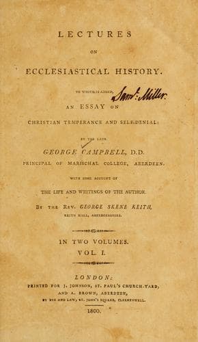 Tapa de Lectures on ecclesiastical history