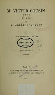 Tapa de M. Victor Cousin, sa vie et sa correspondance
