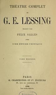Tapa de Théâtre complet de G. E. Lessing