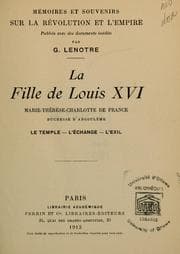 Tapa de La fille de Louis XVI