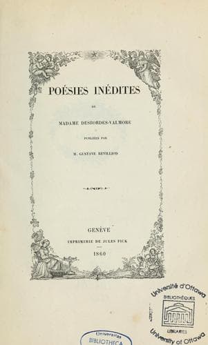 Tapa de Poésies inédites