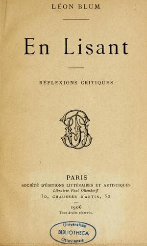 Tapa de En lisant, réflexions critiques