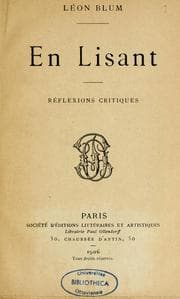 Tapa de En lisant, réflexions critiques