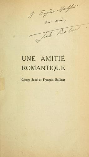 Tapa de Une amitié romantique
