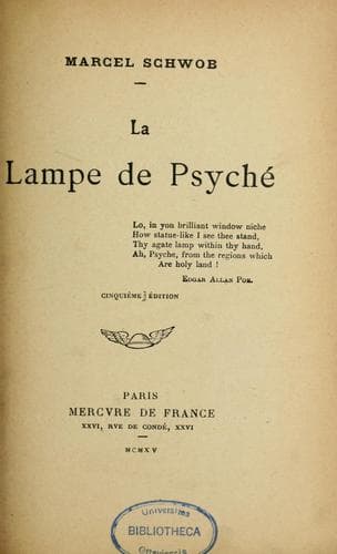 Tapa de La lampe de Psyché