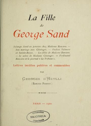 Tapa de La fille de George Sand