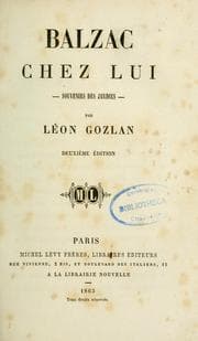 Tapa de Balzac chez lui
