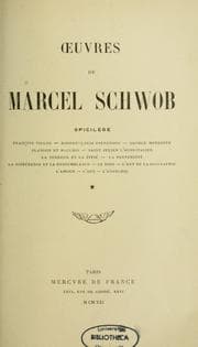 Tapa de Oeuvres de Marcel Schwob