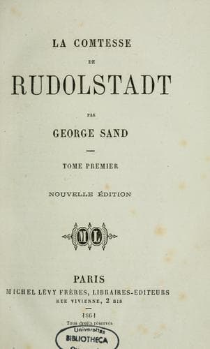 Tapa de La comtesse de Rudolstadt