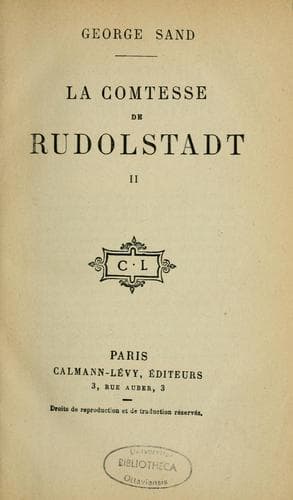 Tapa de La comtesse de Rudolstadt