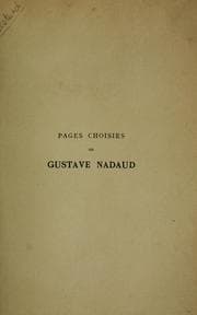 Tapa de Pages choisies de Nadaud