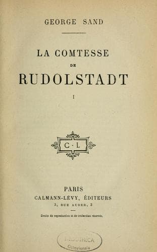 Tapa de La comtesse de Rudolstadt