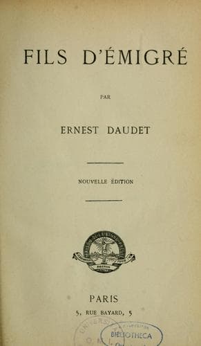Tapa de Fils d'émigré