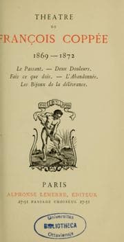 Tapa de Théâtre de François Coppée