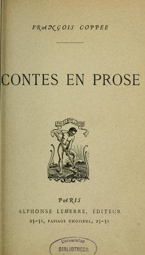 Tapa de Contes en prose