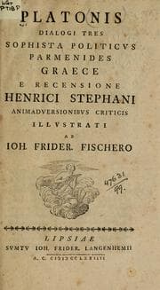 Tapa de Sophista, Politicus, Parmenides
