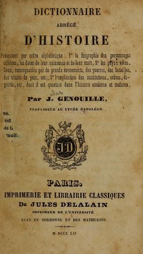 Tapa de Dictionnaire abrégé d'histoire