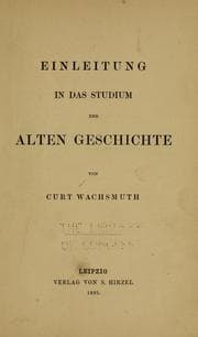 Tapa de Einleitung in das studium der alten Geschichte