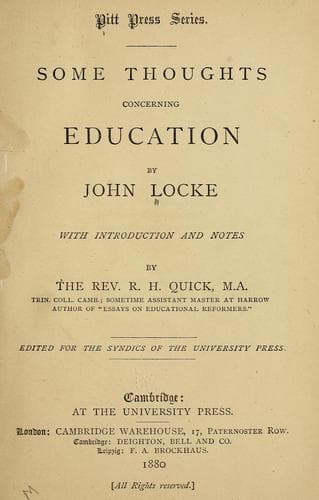 Tapa de Some thoughts concerning education