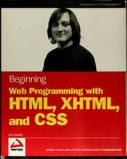Tapa de Beginning Web programming with HTML, XHTML, and CSS
