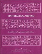 Tapa de Mathematical Writing (Mathematical Association of America Notes)