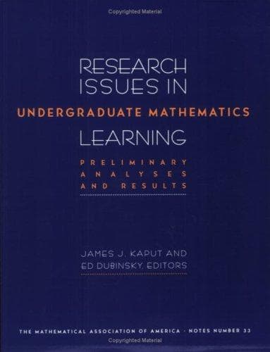 Tapa de Research issues in undergraduate mathematics learning