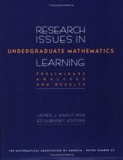 Tapa de Research issues in undergraduate mathematics learning