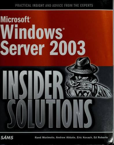 Tapa de Microsoft Windows Server 2003 insider solutions