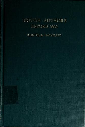 Tapa de British authors before 1800