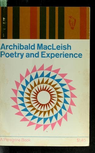 Tapa de Poetry and experience