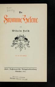 Tapa de Die fromme Helene