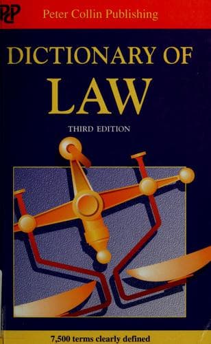 Tapa de Dictionary of law