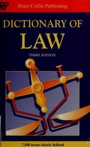 Tapa de Dictionary of law
