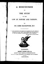 Tapa de A discourse on the study of the law of nature and nations