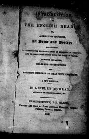 Tapa de Introduction to the English reader, or, A selection of pieces in prose and poetry