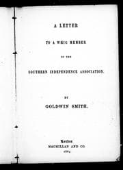 Tapa de A letter to a Whig member of the Southern Independence Association