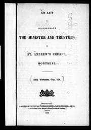 Tapa de An Act to incorporate the minister and trustees of St. Andrew's Church, Montreal