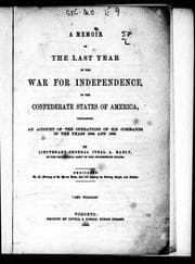 Tapa de A memoir of the last year of the war for independence in the confederate states of America